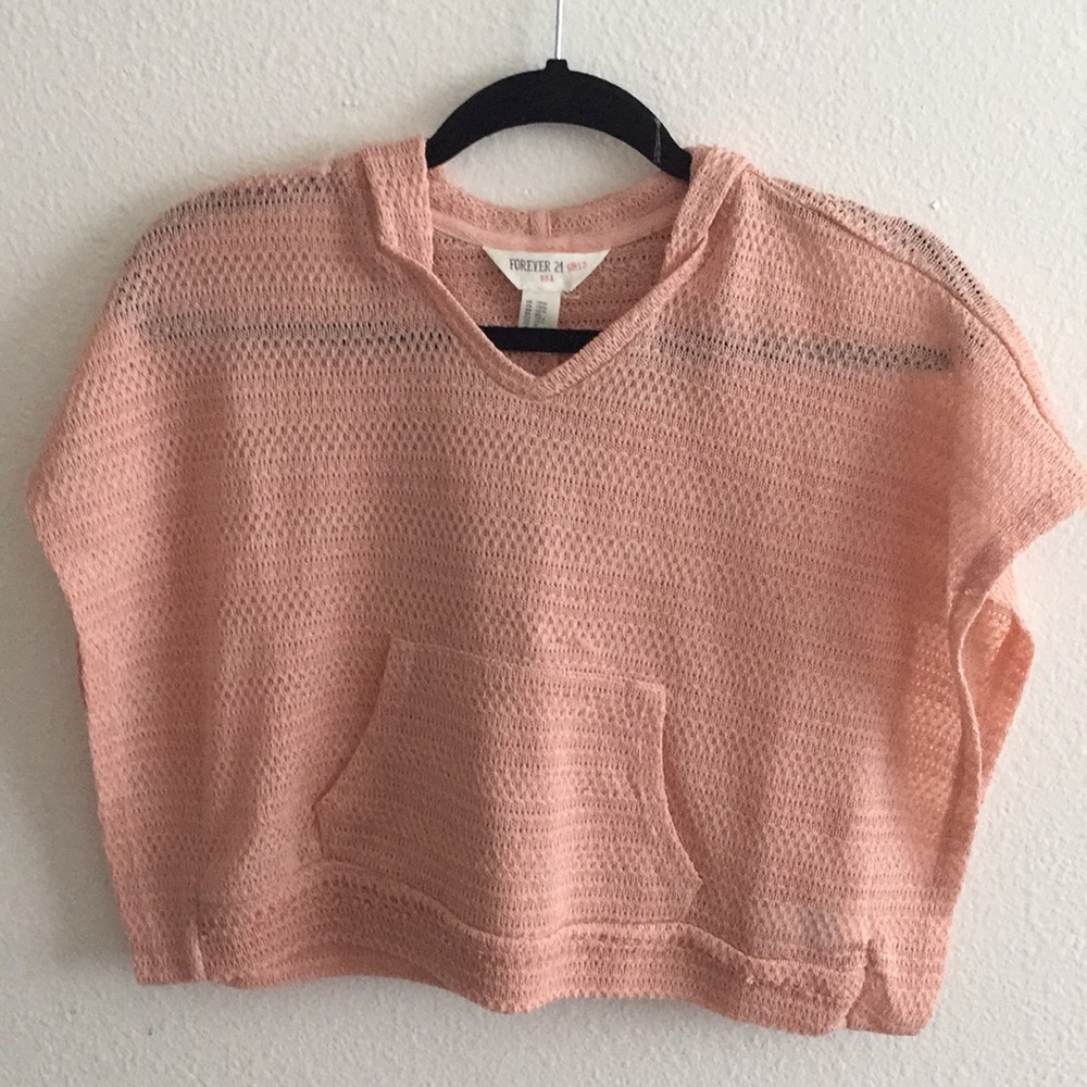 forever 21 pink hooded shirt